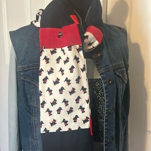 Scottie print flannel scarf black